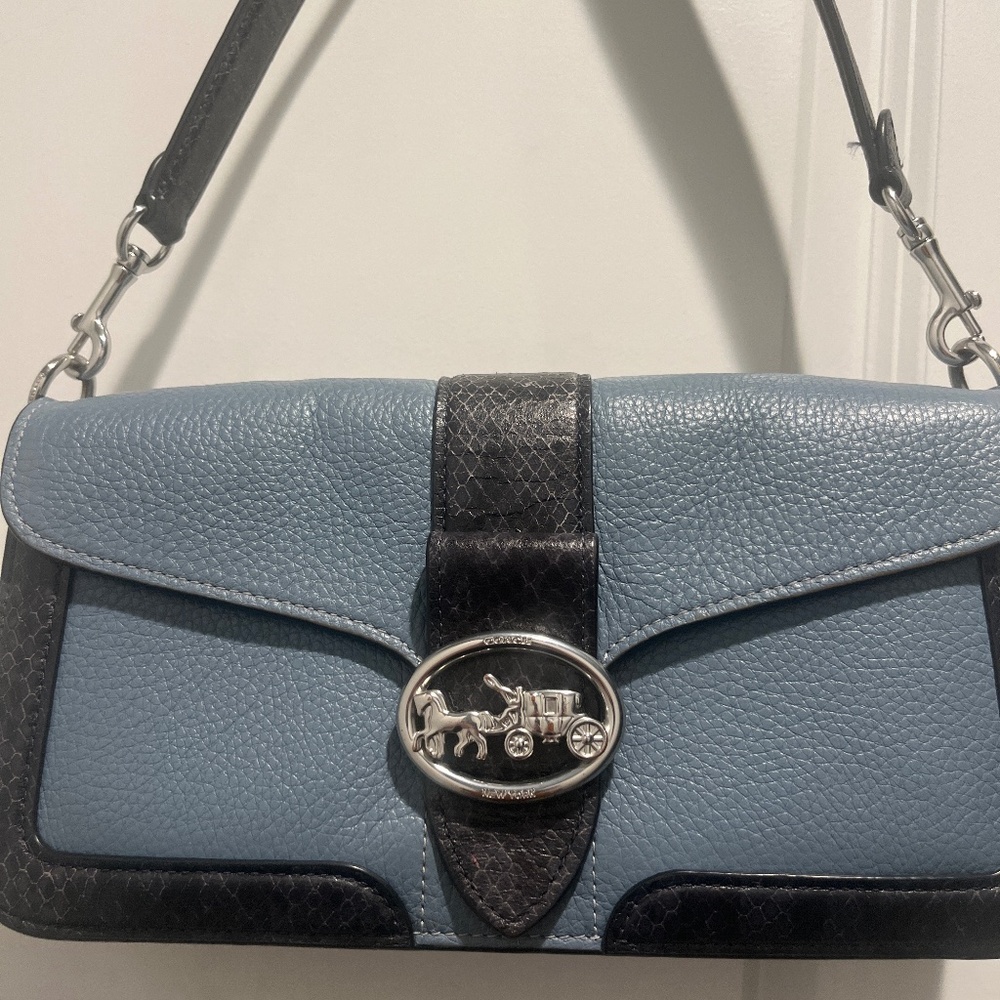 Blue Coach crossbody Leather Bag